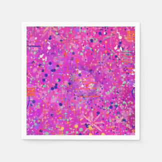 Serviette En Papier Magenta Jubilee Abstract Print 