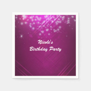 Serviette En Papier Magenta Pink Sparkle Glam Dance Club