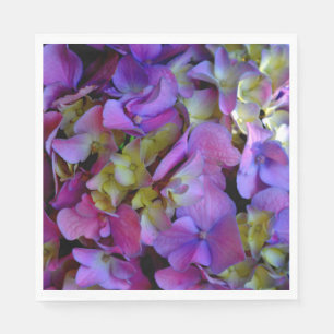 Serviette En Papier Magenta Purple bleu jaune Hydrangeas fleurs