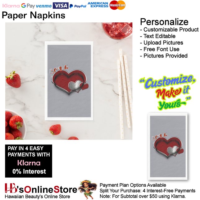 Serviette En Papier Magic Heart Gris Argent Papier Napkin Serviette d' (Love Hearts Gray Paper Napkin Guest Towel.)