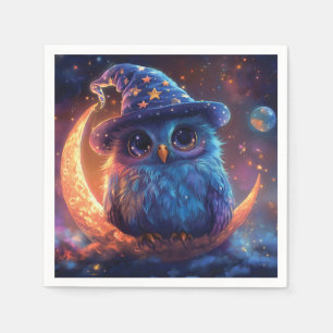 Serviette En Papier Magic Owl Wizard on the Moon : Magical Imaginaire 