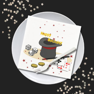 Serviette En Papier Magic Show Joyeuse fête des enfants d'anniversaire