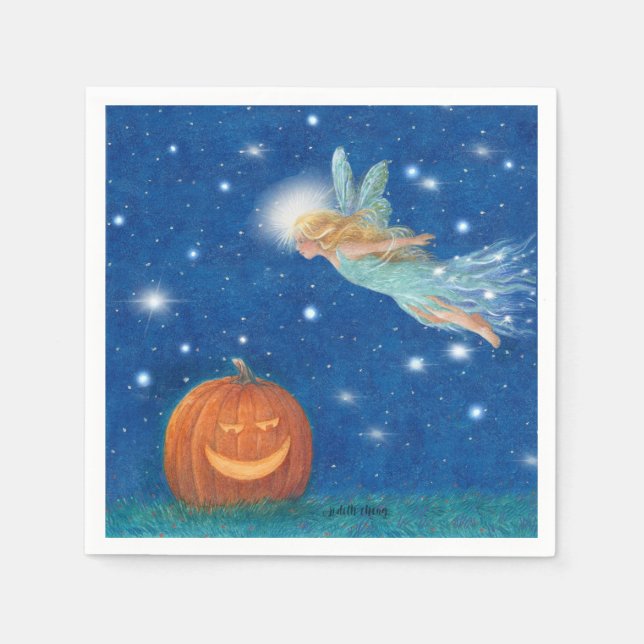 Serviette En Papier Magical Fairy and Jack O'Lantern Halloween party (Devant)