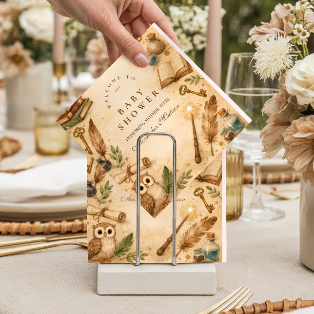 Serviette En Papier Magical Spellbook Wizard Baby Shower (Créateur téléchargé)