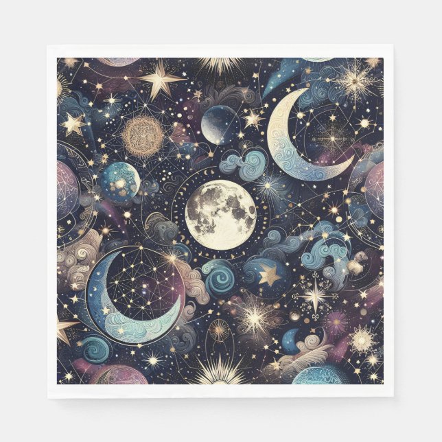 Serviette En Papier Magie lunaire (Devant)