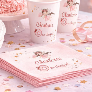 Serviette En Papier Magique Fée Merveilleux Rouge à Joues Filles 1er A