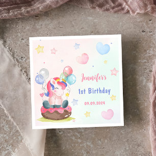 Serviette En Papier Magique Rainbow Unicorn fête d'anniversaire