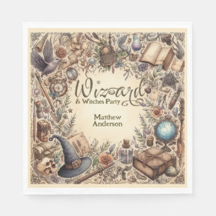 Serviette En Papier Magique sorcière vintage sorcière Casquettes