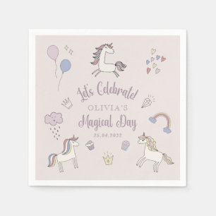 Serviette En Papier Magique Unicorne Anniversaire Papier de fête Naple
