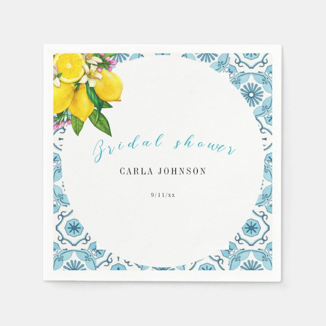 Serviette En Papier Magnifique carreau italien et baby shower de lime  (Devant)