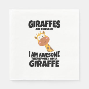 Serviette En Papier Magnifique Cartoon Je suis une Chemise Giraffe pou