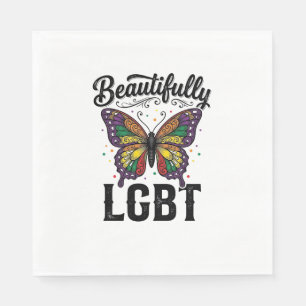 Serviette En Papier Magnifique Chemise LGBT Papillon Vintage Fierté_1