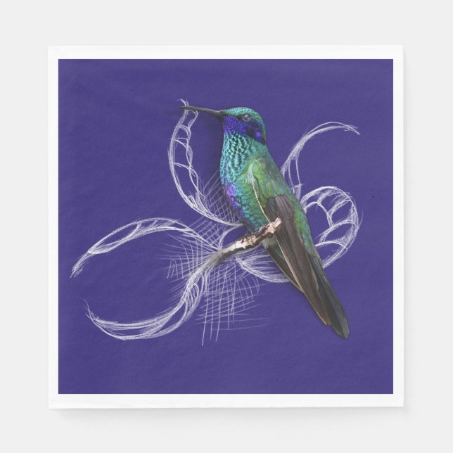 Serviette En Papier Magnifique colibri - personnalisez en ajoutant un  (Devant)