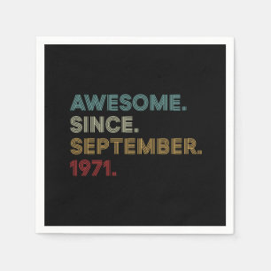 Serviette En Papier Magnifique Depuis Septembre 1971 Anniversaire