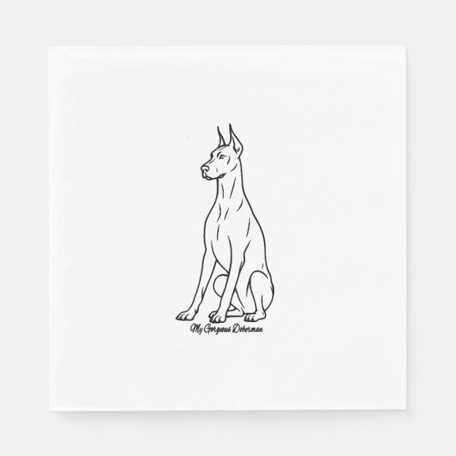 Serviette En Papier Magnifique Doberman (Devant)