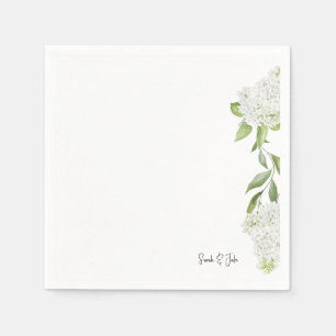 Serviette En Papier Magnifique Fleur d'Hydrangea Blanche Mariage Blanc