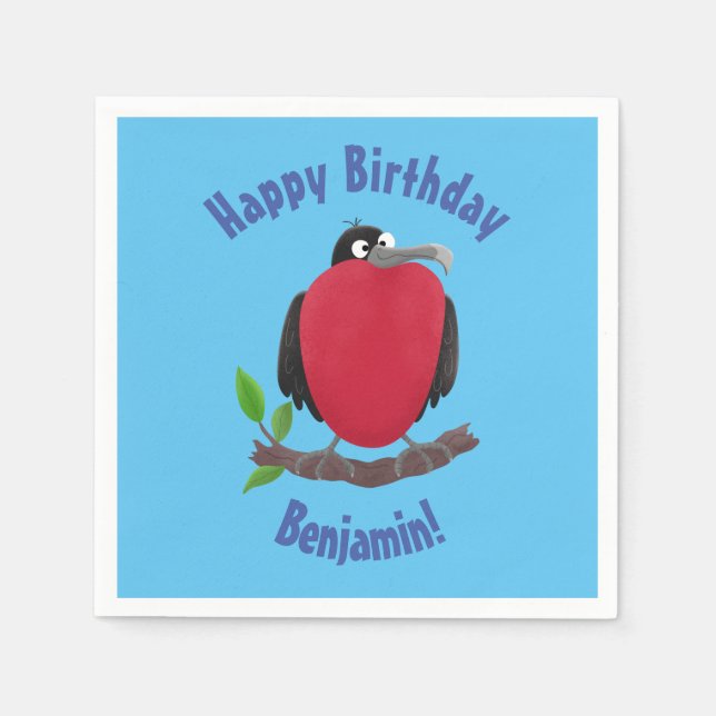 Serviette En Papier Magnifique frégate oiseau cartoon serviettes (Devant)