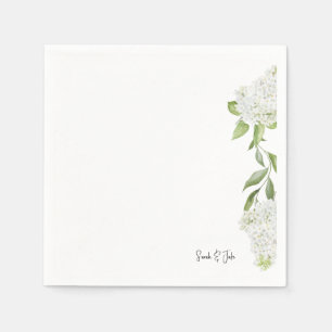 Serviette En Papier Magnifique Hydrangée Blanche Florale Mariage
