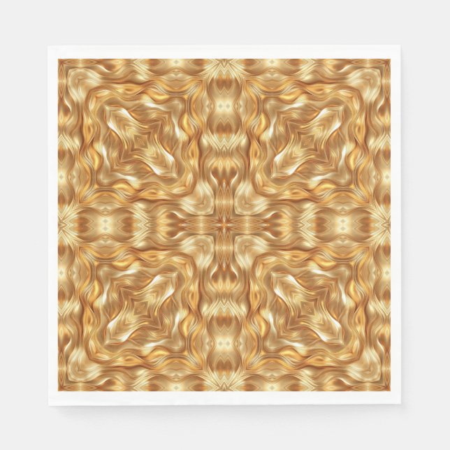Serviette En Papier Magnifique motif abstrait doré (Devant)