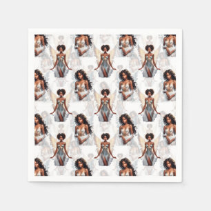 Serviette En Papier Magnifique motif de design d'anges de fille noire