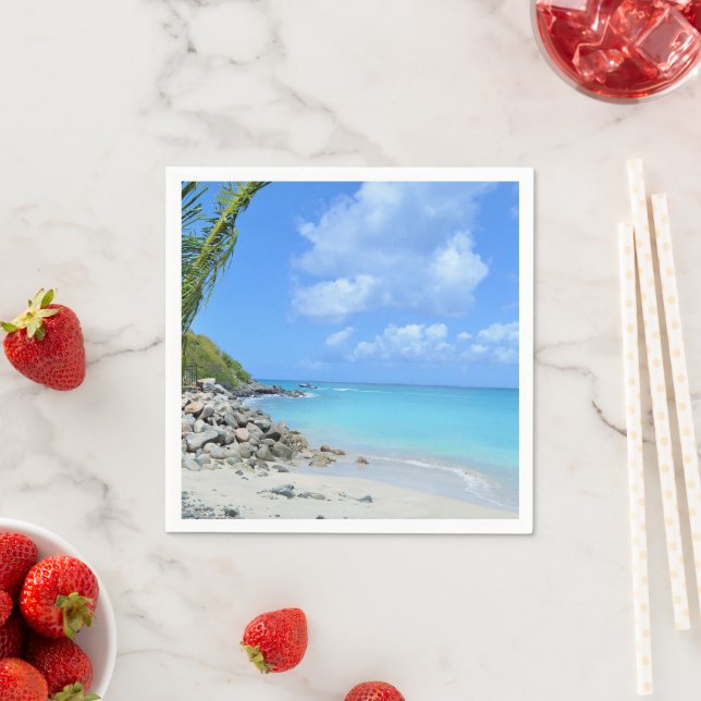 Serviette En Papier Magnifique plage tropicale turquoise (En situation)