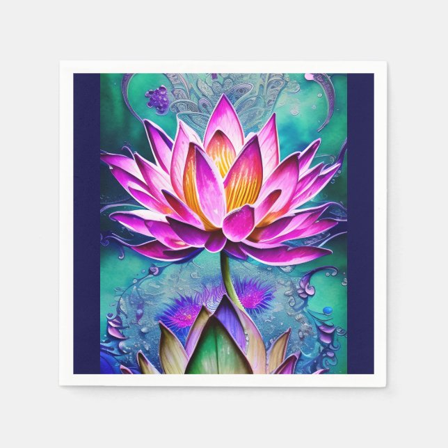 Serviette En Papier Magnifique Portrait rose Lotus Flower (Devant)