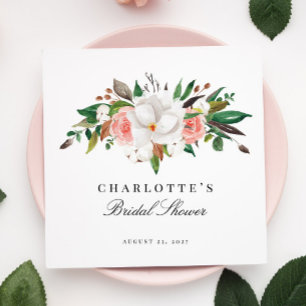 Serviette En Papier Magnifique Shower Floral de Mariée au Magnolia