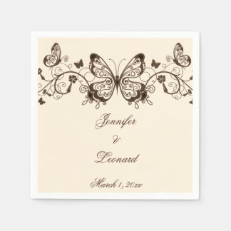 Serviette En Papier Magnifiquement élégant Papillon Mariage serviettes