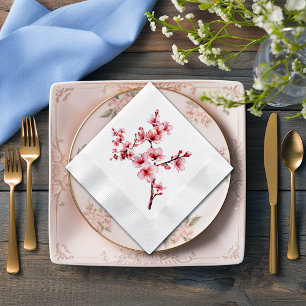 Serviette En Papier Magnifiques fleurs de cerisier rose