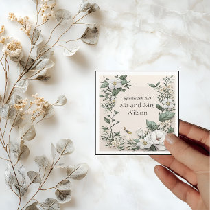 Serviette En Papier Magnolias blanc et dîner Mariage au beurre Cocktai