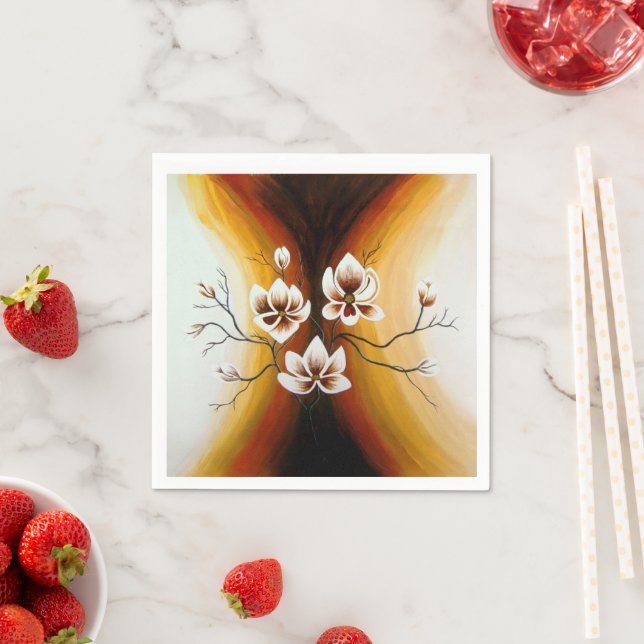 Serviette En Papier magnolien, acrylique (En situation)