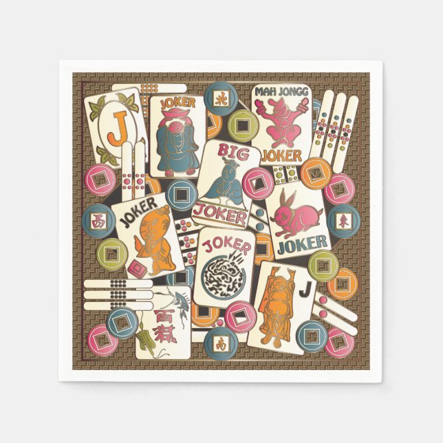Serviette En Papier Mah Jong Jokers (Devant)