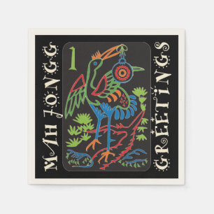 Serviette En Papier Mah Jongg Oiseau Salutations serviettes