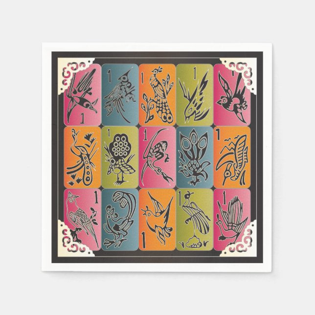 Serviette En Papier Mah Jongg One Bams (Devant)