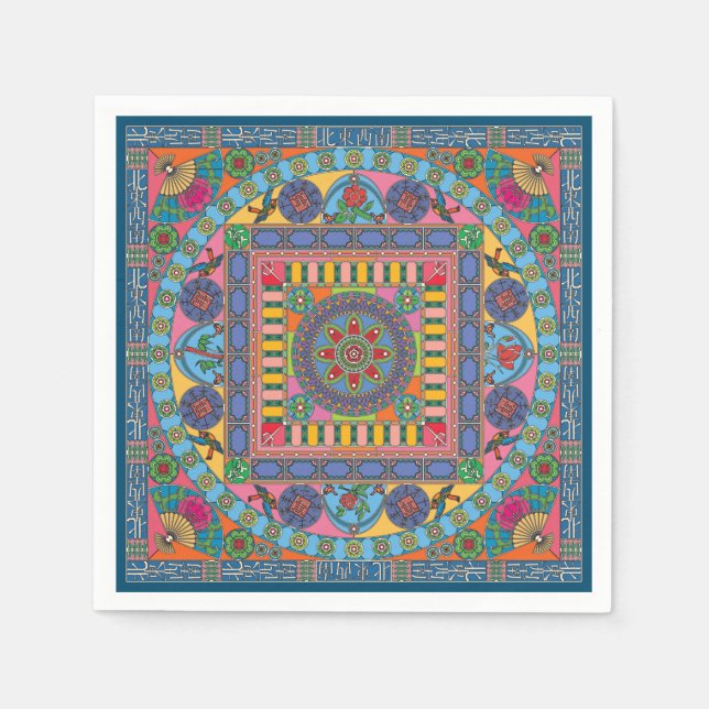 Serviette En Papier Mah Jongg Tiles Mandala Napkins (Devant)
