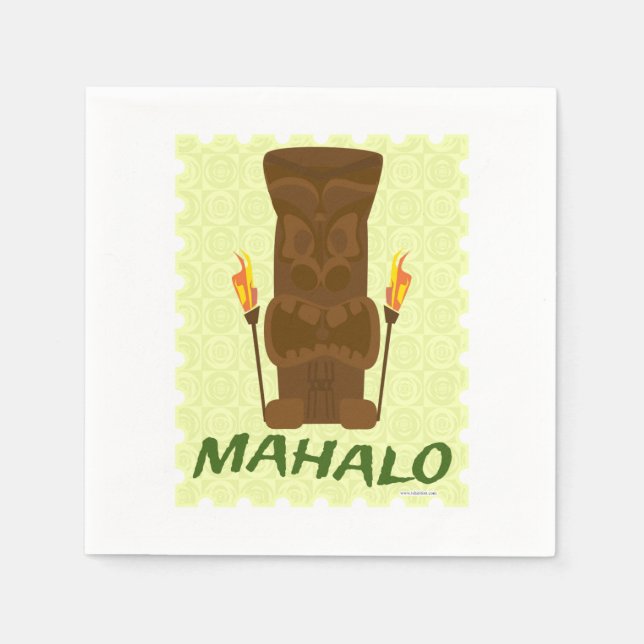 Serviette En Papier Mahalo Tiki Dieu (Devant)