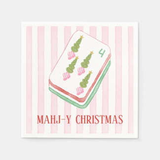 Serviette En Papier Mahjong personnalisé de Noël Mahj-y