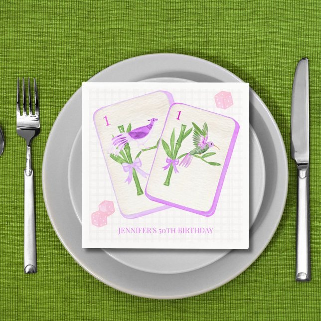 Serviette En Papier Mahjong Tile Napkins for Mahjong Party Decor (Créateur téléchargé)