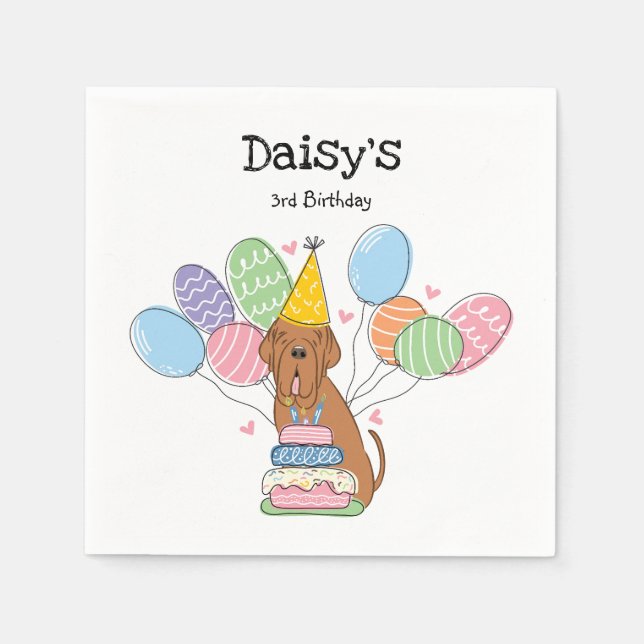 Serviette En Papier Mahogany Neapolitain Mastiff Chien fête d'annivers (Devant)