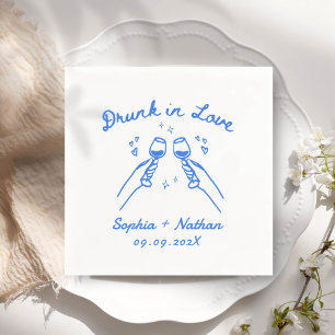 Serviette En Papier Main Creusée dans l'amour Mariage personnalisé