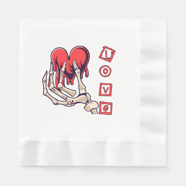 Serviette En Papier Main de squelette symbolique de l'amour offrant un (Devant)