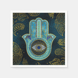 Serviette En Papier Main décorative de Hamsa avec l'arrière - plan d