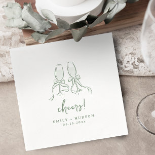 Serviette En Papier Main sage dessinée à la main Verres à champagne To