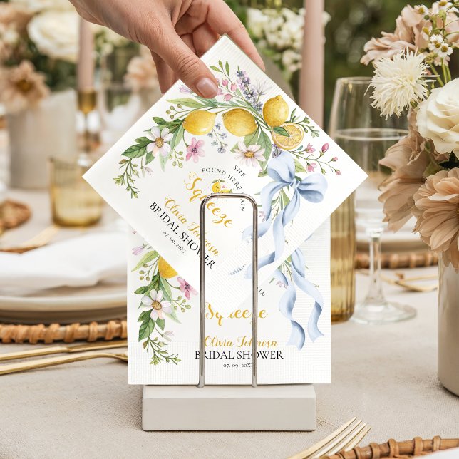 Serviette En Papier Main Squeeze Lemon Citrus Bridal Shower (Créateur téléchargé)