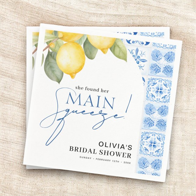 Serviette En Papier Main Squeeze Mariage Italien au Citron (Créateur téléchargé)