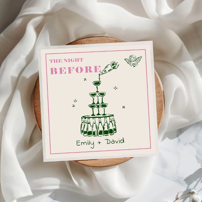 Serviette En Papier Main Tirée La Nuit Avant Les Serviettes Mariages (Créateur téléchargé)