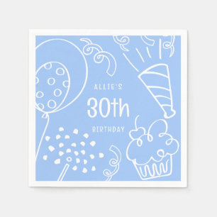 Serviette En Papier Main Tirée N'Importe Quel Âge Anniversaire Balloon