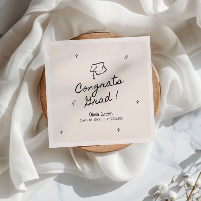 Serviette En Papier Main tirée Whimsical Graduation Party (Créateur téléchargé)