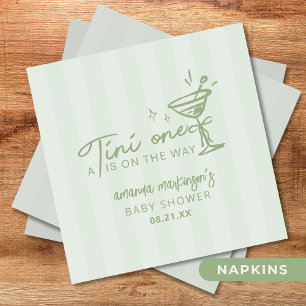 Serviette En Papier Main Verte Tirée Un Tini Un Baby shower