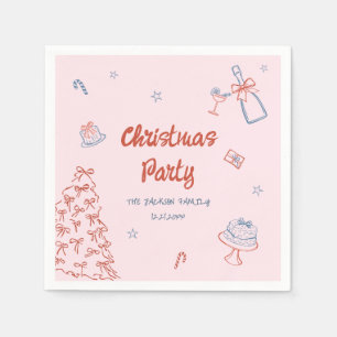 Serviette En Papier Main Whimsical Tirée Oh Quelle Fun Noël